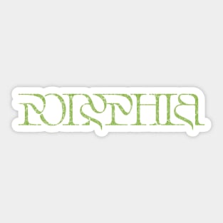 Vintage look Polyphia Distressed Text Light Green Sticker